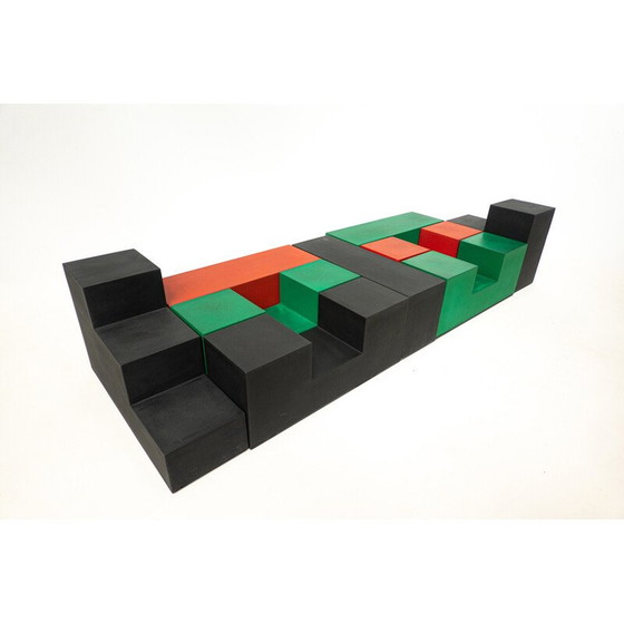 Image 1 of Set van 9 vintage "Gli scacchi" stukken door Mario Bellini voor B&B Italia, jaren 1970