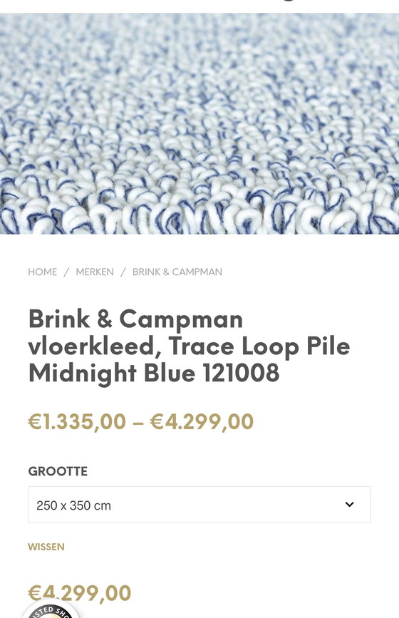 Image 1 of Brink & Campman tapijt Trace loop Midnight Blue