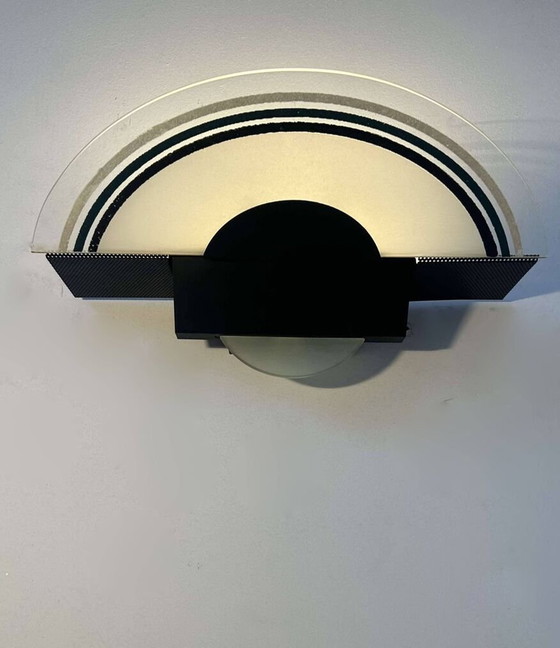 Image 1 of Murano gezandstraalde glazen wandlamp van Vetri - Italië 1970