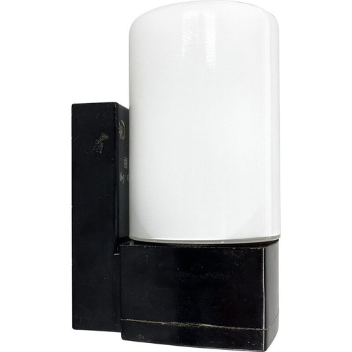 Vintage wandlamp in bakeliet en glas, Tsjecho-Slowakije 1960