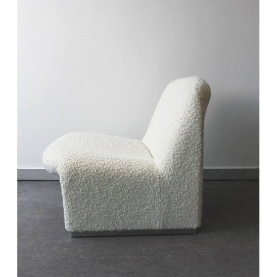 Image 1 of Paar vintage Alky fauteuils in staal en bouclettewol van Giancarlo Piretti voor Anonyma Castelli, 1969