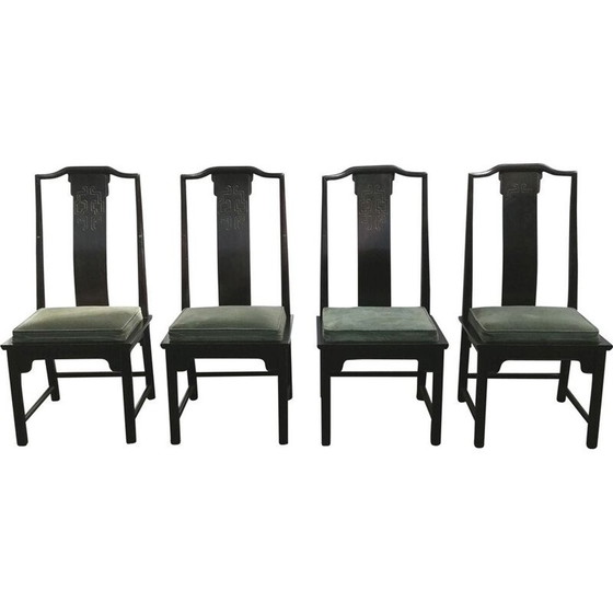 Image 1 of Set van 4 vintage massief esdoorn stoelen model 542-511 door Hickory Nc, VS 1975