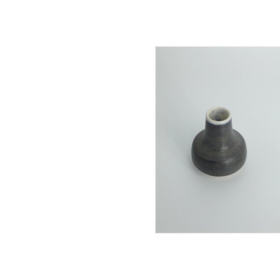 Image 1 of Vintage antraciet steengoed verzamelvaas van Gunnar Borg voor Höganäs Keramik, Zweden 1960