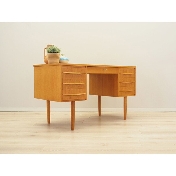 Image 1 of Essenhouten bureau, Deens ontwerp, jaren 1970, productie: Denemarken