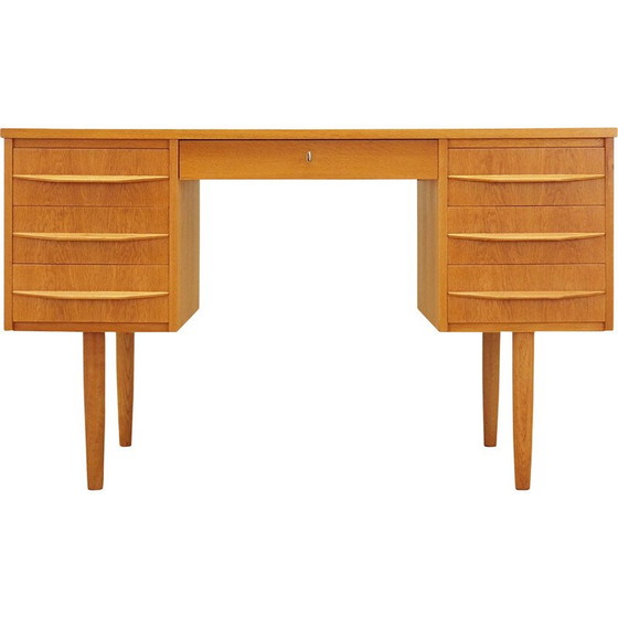 Image 1 of Essenhouten bureau, Deens ontwerp, jaren 1970, productie: Denemarken