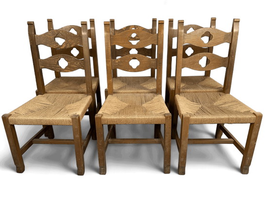 Image 1 of 6x Vintage eetkamerstoelen