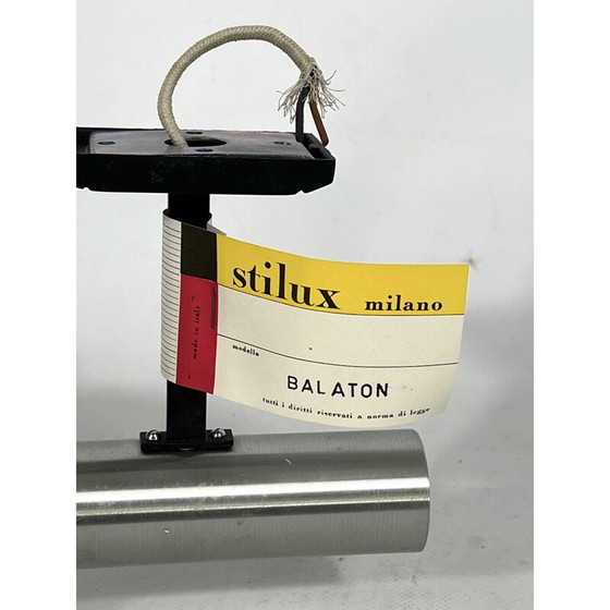 Image 1 of Vintage wandlamp in glas en aluminium model Balaton van Stilux Milano, Italië 1960