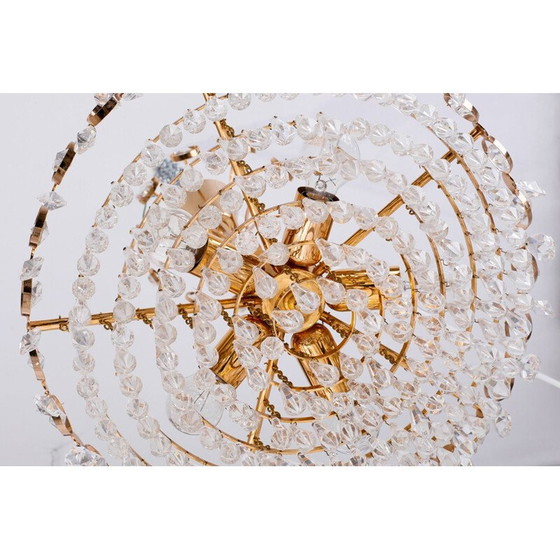 Image 1 of Vintage kroonluchter van glas en aluminium, 1970