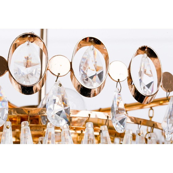 Image 1 of Vintage kroonluchter van glas en aluminium, 1970