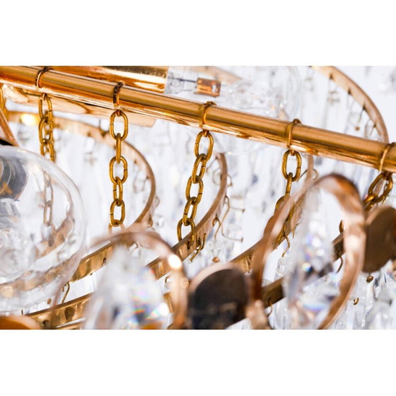 Image 1 of Vintage kroonluchter van glas en aluminium, 1970