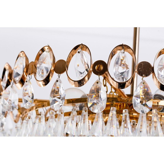 Image 1 of Vintage kroonluchter van glas en aluminium, 1970