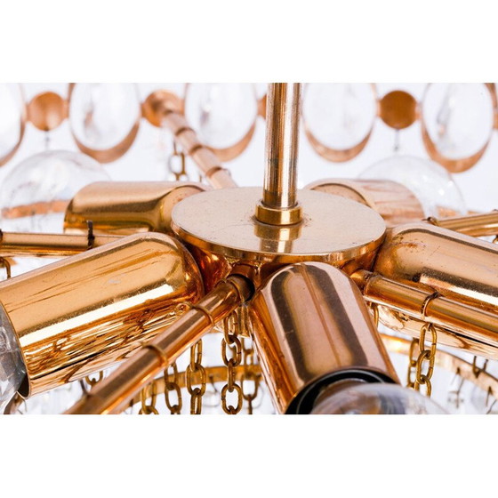 Image 1 of Vintage kroonluchter van glas en aluminium, 1970