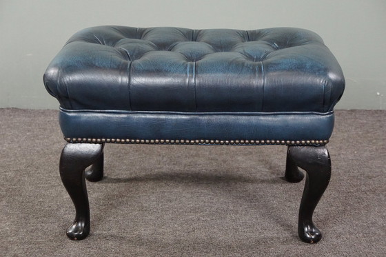 Image 1 of Rundleren chesterfield hocker jeans blauw