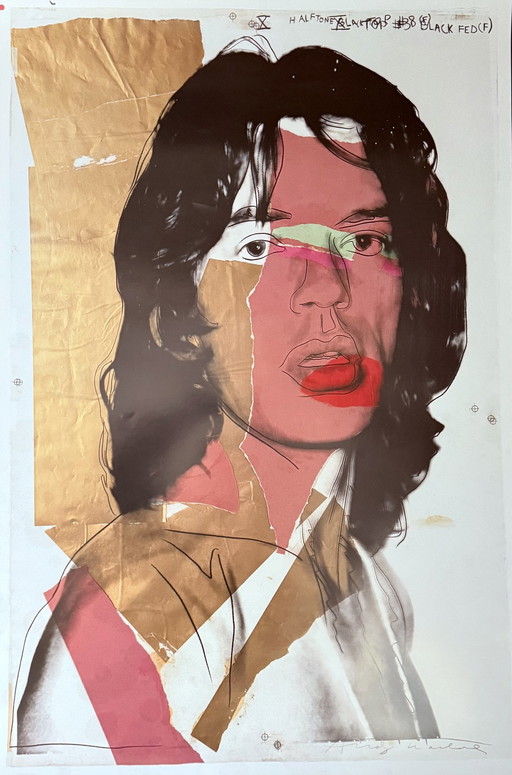 Andy Warhol: “Mick Jagger, 1975”. Gesigneerd In De Plaat. 