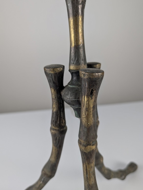 Image 1 of Franse Mid Century messing bamboestijl vloerlamp, Maison Baguès stijl, 1960S
