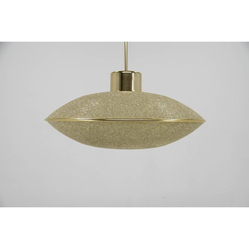 Paar vintage "Ufo" hanglampen van hars, Duitsland 1970