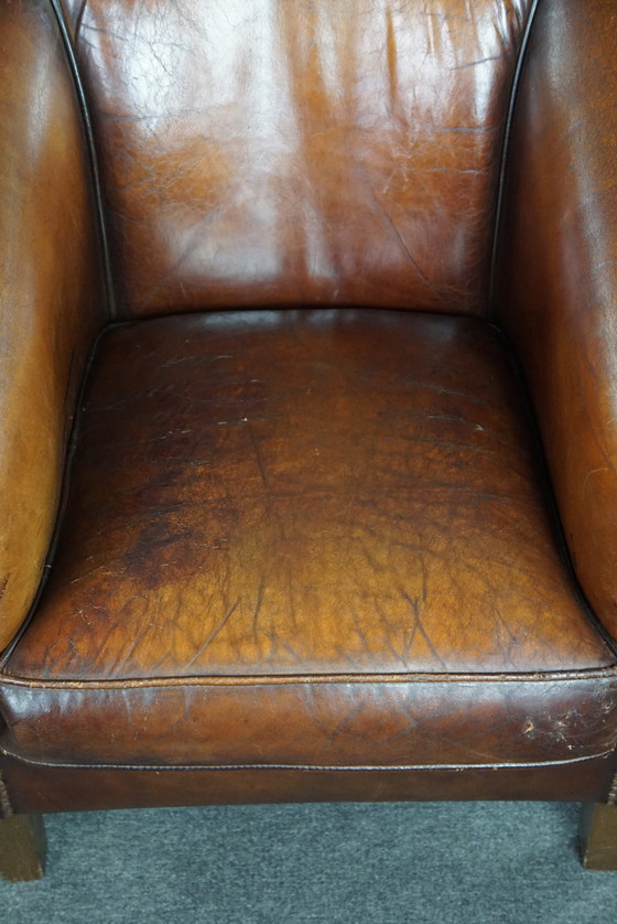 Image 1 of Vintage schapenleren clubfauteuil