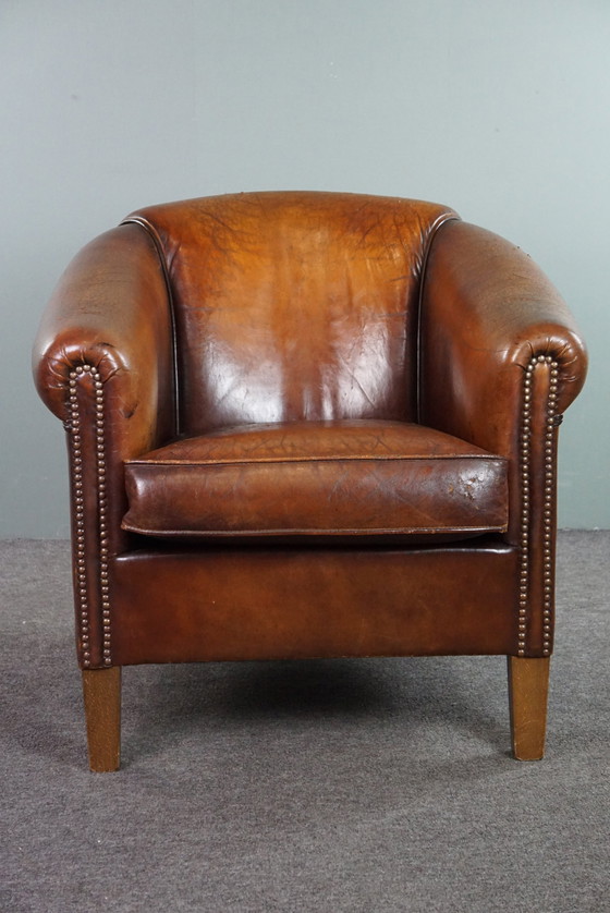 Image 1 of Vintage schapenleren clubfauteuil