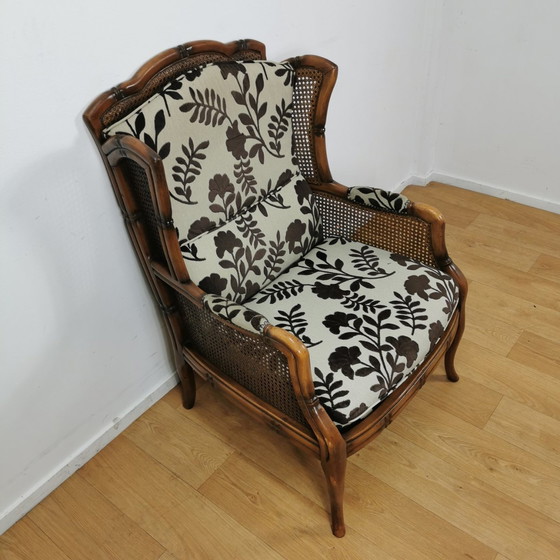 Image 1 of Vintage Faux Bamboe Bankstel Giorgetti Stijl Zithoek 