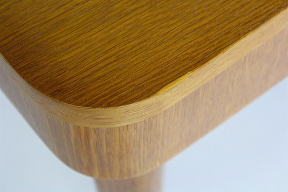 Image 1 of Gerestaureerde eikenhouten uitschuifbare eettafel van Jindřich Halabala, 1950S