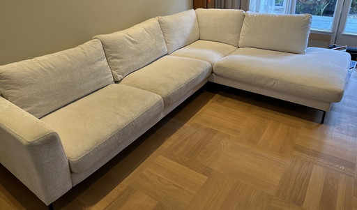 Zacht Witte Modulaire Sofa En Ottoman