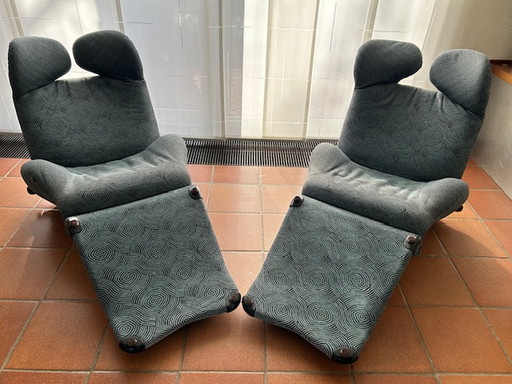 2x Cassina Wink fauteuil by Toshiyuki Kita