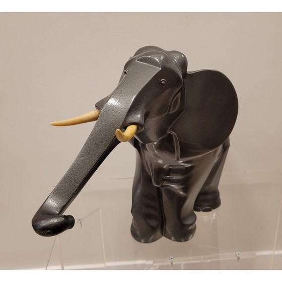 Image 1 of Vintage Art Deco metalen olifant sculptuur Babbitt, Frankrijk