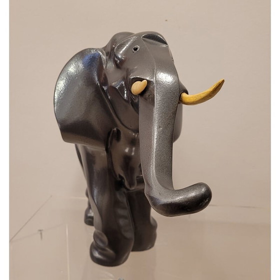 Image 1 of Vintage Art Deco metalen olifant sculptuur Babbitt, Frankrijk