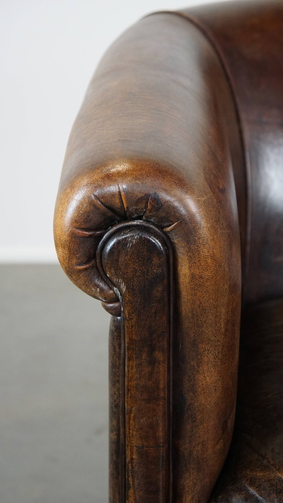 Image 1 of Donkere Schapenleren Clubfauteuil 
