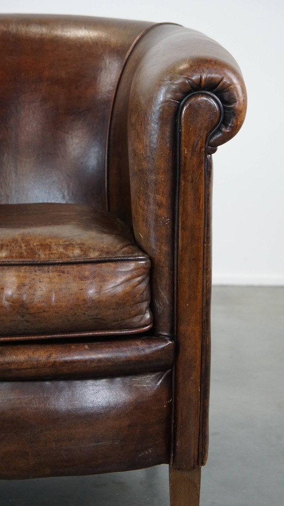 Image 1 of Donkere Schapenleren Clubfauteuil 