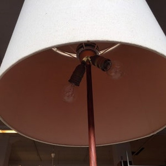 Image 1 of 50s XL Mid Century rozenhouten vloerlamp