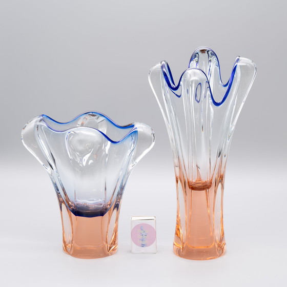 Image 1 of 2x Josef Hospodka Chřibská Borske Sklo vaas