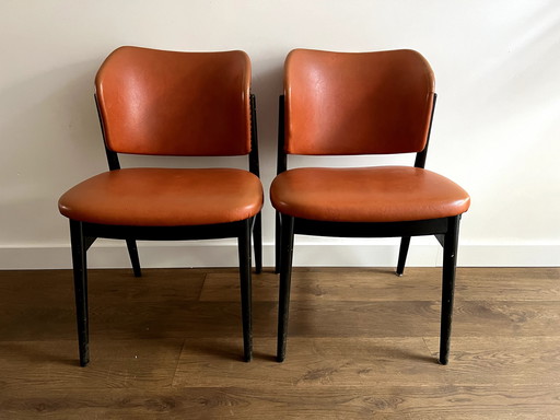 2x Vintage eetkamerstoelen