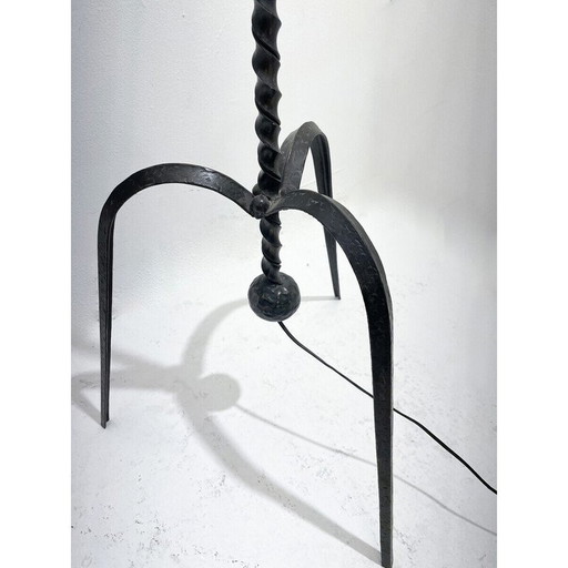 Mid-eeuwse vloerlamp van smeedijzer, Hongarije 1950