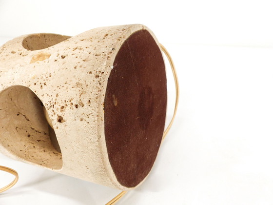 Image 1 of Sculptuur Lampvoet In Travertin 1970