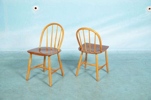 2x Scandinavische vintage eetkamerstoelen Tapiovaara Edsby