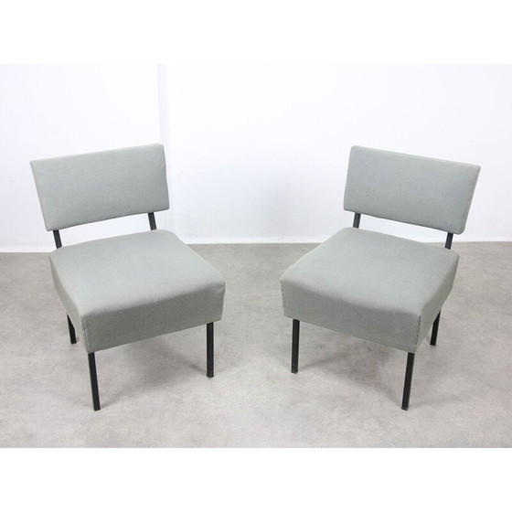 Image 1 of Paar vintage fauteuils in grijze stof