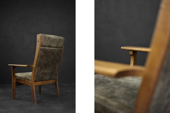 Image 1 of Zeldzame Vintage Mid Century Deense Moderne Fauteuil Model Ge 181 A van Hans J. Wegner voor Getama, 1950S