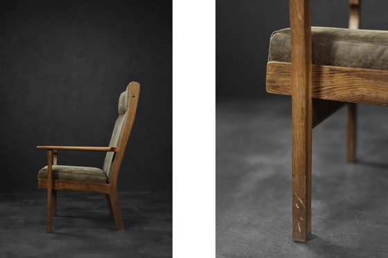 Image 1 of Zeldzame Vintage Mid Century Deense Moderne Fauteuil Model Ge 181 A van Hans J. Wegner voor Getama, 1950S