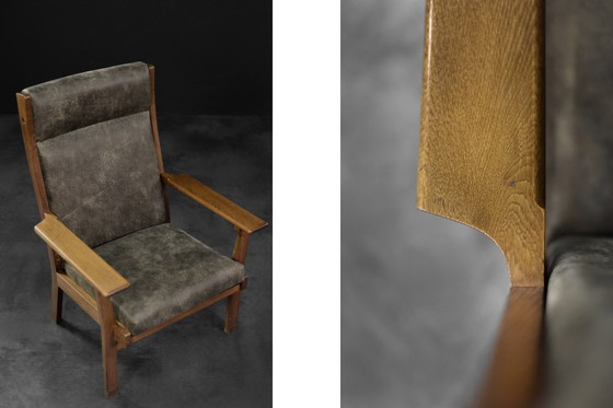 Image 1 of Zeldzame Vintage Mid Century Deense Moderne Fauteuil Model Ge 181 A van Hans J. Wegner voor Getama, 1950S