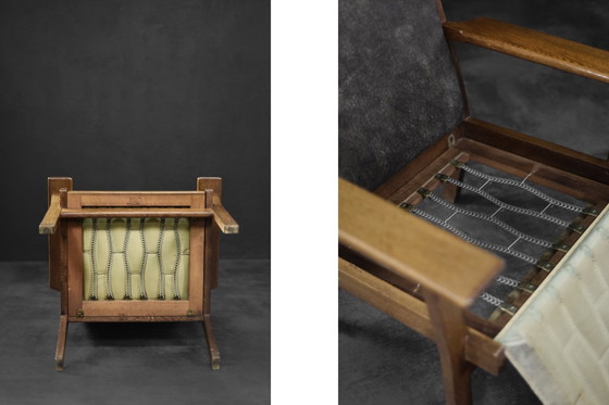 Image 1 of Zeldzame Vintage Mid Century Deense Moderne Fauteuil Model Ge 181 A van Hans J. Wegner voor Getama, 1950S