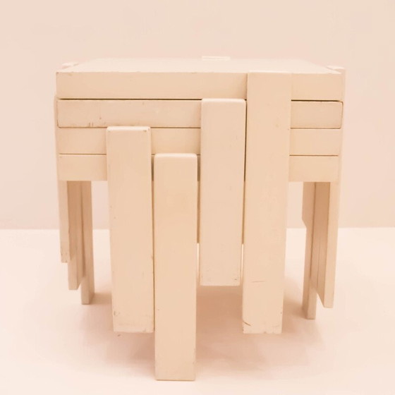 Image 1 of Set vintage Nesting Tables van formica en hout, jaren 1960