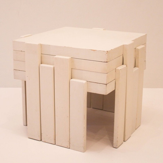 Image 1 of Set vintage Nesting Tables van formica en hout, jaren 1960