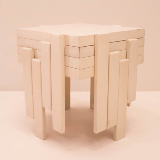 Set vintage Nesting Tables van formica en hout, jaren 1960