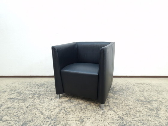 Image 1 of Walter Knoll fauteuil clubfauteuil zwart design fauteuil echt leer fauteuil Stoel