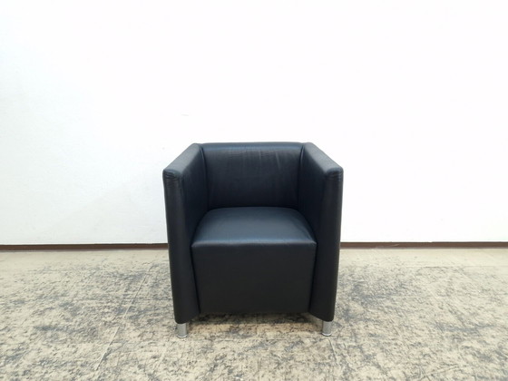 Image 1 of Walter Knoll fauteuil clubfauteuil zwart design fauteuil echt leer fauteuil Stoel