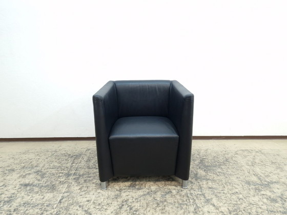 Image 1 of Walter Knoll fauteuil clubfauteuil zwart design fauteuil echt leer fauteuil Stoel