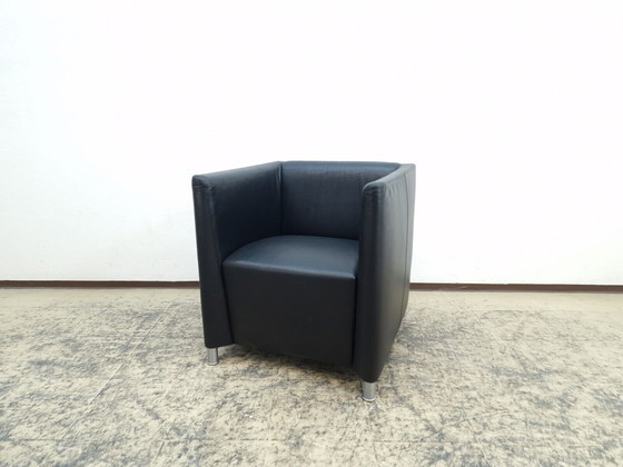 Image 1 of Walter Knoll fauteuil clubfauteuil zwart design fauteuil echt leer fauteuil Stoel