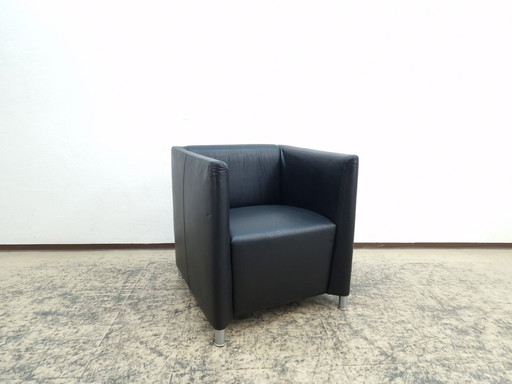 Walter Knoll fauteuil clubfauteuil zwart design fauteuil echt leer fauteuil Stoel