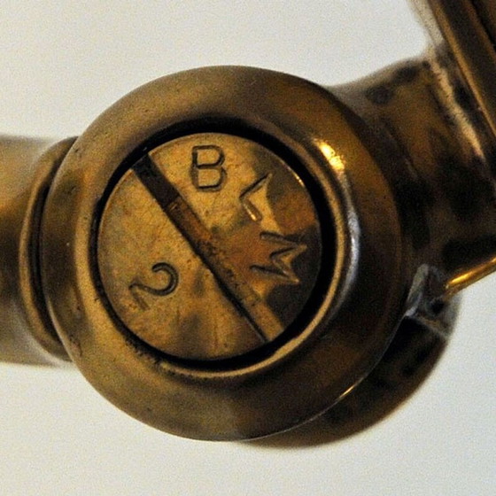 Image 1 of Paar vintage messing wandarmaturen van Hans Bergström voor Atelje Lyktan, Zweden 1960